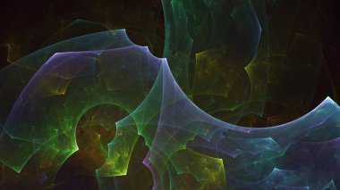 Soyut fraktal ışık arkaplanı 3 boyutlu oluşturuluyor