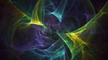 Soyut fraktal ışık arkaplanı 3 boyutlu oluşturuluyor
