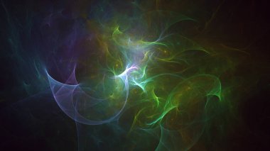Soyut fraktal ışık arkaplanı 3 boyutlu oluşturuluyor
