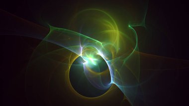 Soyut fraktal ışık arkaplanı 3 boyutlu oluşturuluyor