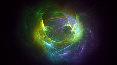 Soyut fraktal ışık arkaplanı 3 boyutlu oluşturuluyor