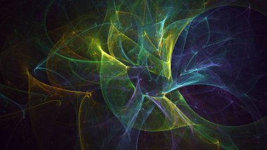 Soyut fraktal ışık arkaplanı 3 boyutlu oluşturuluyor