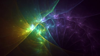 Soyut fraktal ışık arkaplanı 3 boyutlu oluşturuluyor