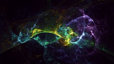 Soyut fraktal ışık arkaplanı 3 boyutlu oluşturuluyor