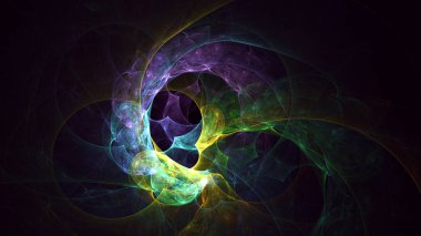 Soyut fraktal ışık arkaplanı 3 boyutlu oluşturuluyor