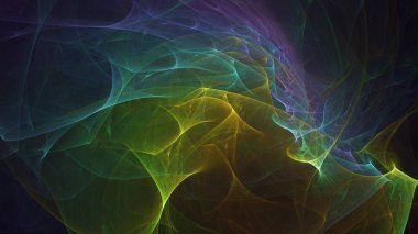 Soyut fraktal ışık arkaplanı 3 boyutlu oluşturuluyor