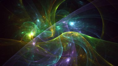 Soyut fraktal ışık arkaplanı 3 boyutlu oluşturuluyor
