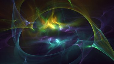 Soyut fraktal ışık arkaplanı 3 boyutlu oluşturuluyor
