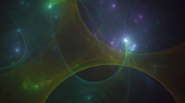 Soyut fraktal ışık arkaplanı 3 boyutlu oluşturuluyor