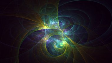 Soyut fraktal ışık arkaplanı 3 boyutlu oluşturuluyor