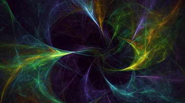 Soyut fraktal ışık arkaplanı 3 boyutlu oluşturuluyor