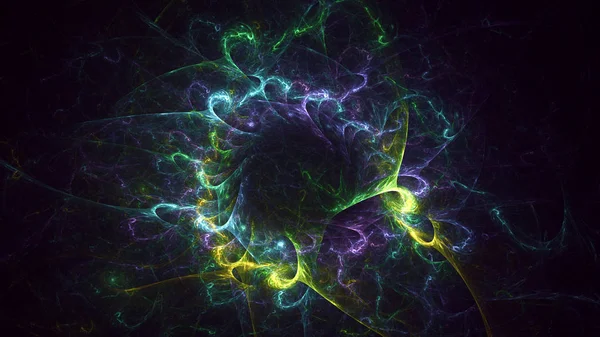 Soyut fraktal ışık arkaplanı 3 boyutlu oluşturuluyor
