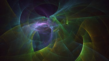 Soyut fraktal ışık arkaplanı 3 boyutlu oluşturuluyor