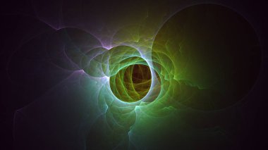 Soyut fraktal ışık arkaplanı 3 boyutlu oluşturuluyor