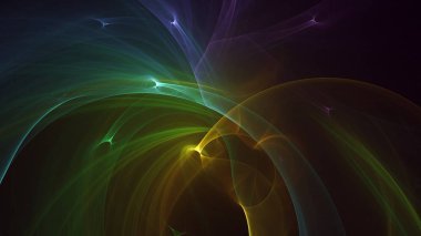 Soyut fraktal ışık arkaplanı 3 boyutlu oluşturuluyor