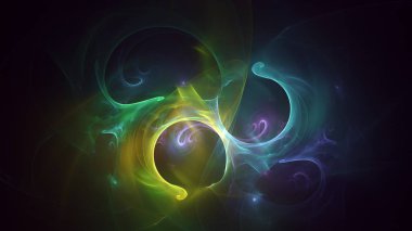 Soyut fraktal ışık arkaplanı 3 boyutlu oluşturuluyor