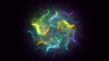 Soyut fraktal ışık arkaplanı 3 boyutlu oluşturuluyor