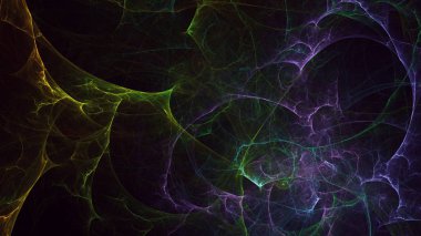 Soyut fraktal ışık arkaplanı 3 boyutlu oluşturuluyor