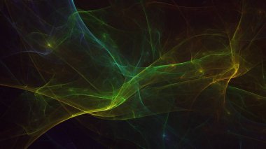 Soyut fraktal ışık arkaplanı 3 boyutlu oluşturuluyor