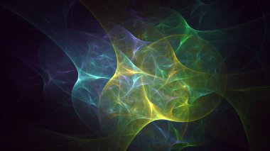 Soyut fraktal ışık arkaplanı 3 boyutlu oluşturuluyor