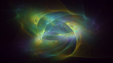 Soyut fraktal ışık arkaplanı 3 boyutlu oluşturuluyor