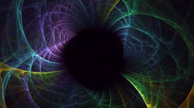 Soyut fraktal ışık arkaplanı 3 boyutlu oluşturuluyor