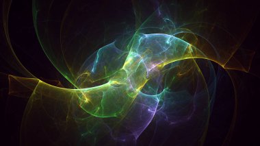 Soyut fraktal ışık arkaplanı 3 boyutlu oluşturuluyor