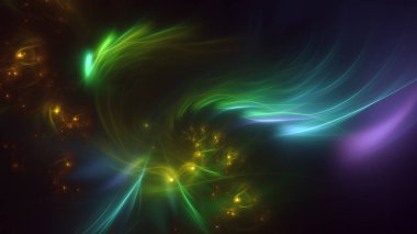 Soyut fraktal ışık arkaplanı 3 boyutlu oluşturuluyor
