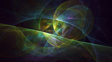 Soyut fraktal ışık arkaplanı 3 boyutlu oluşturuluyor