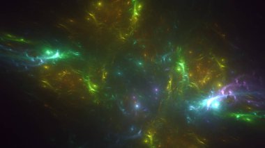 Soyut fraktal ışık arkaplanı 3 boyutlu oluşturuluyor