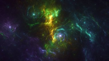 Soyut fraktal ışık arkaplanı 3 boyutlu oluşturuluyor