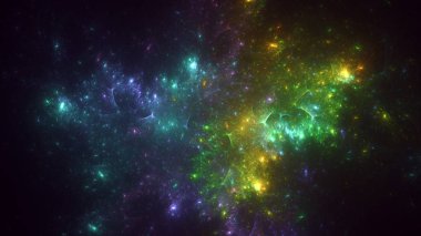 Soyut fraktal ışık arkaplanı 3 boyutlu oluşturuluyor