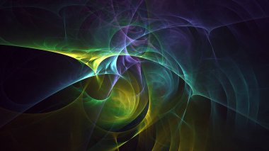 Soyut fraktal ışık arkaplanı 3 boyutlu oluşturuluyor