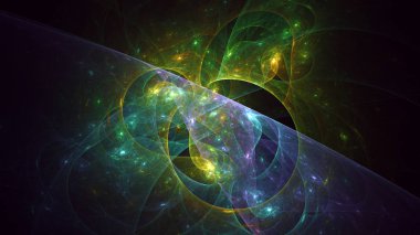 Soyut fraktal ışık arkaplanı 3 boyutlu oluşturuluyor