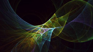 Soyut fraktal ışık arkaplanı 3 boyutlu oluşturuluyor