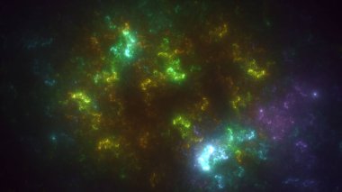 Soyut fraktal ışık arkaplanı 3 boyutlu oluşturuluyor