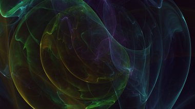 Soyut fraktal ışık arkaplanı 3 boyutlu oluşturuluyor