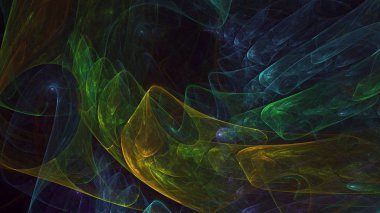 Soyut fraktal ışık arkaplanı 3 boyutlu oluşturuluyor