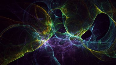 Soyut fraktal ışık arkaplanı 3 boyutlu oluşturuluyor
