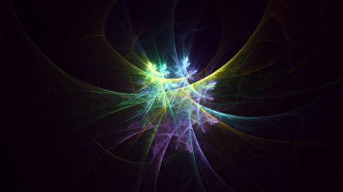 Soyut fraktal ışık arkaplanı 3 boyutlu oluşturuluyor