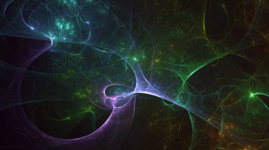 Soyut fraktal ışık arkaplanı 3 boyutlu oluşturuluyor