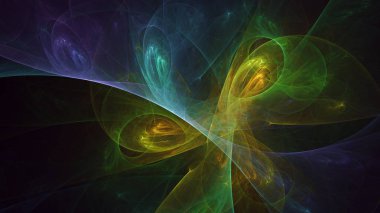 Soyut fraktal ışık arkaplanı 3 boyutlu oluşturuluyor
