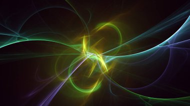 Soyut fraktal ışık arkaplanı 3 boyutlu oluşturuluyor