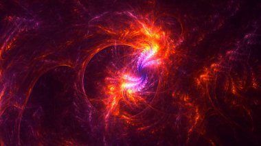 Soyut fraktal ışık arkaplanı 3 boyutlu oluşturuluyor