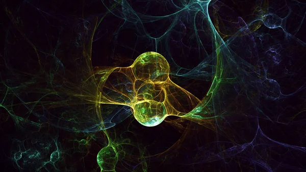 Soyut fraktal ışık arkaplanı 3 boyutlu oluşturuluyor