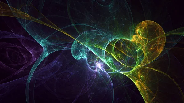 Soyut fraktal ışık arkaplanı 3 boyutlu oluşturuluyor