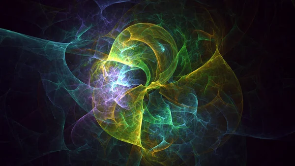 Soyut fraktal ışık arkaplanı 3 boyutlu oluşturuluyor