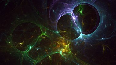 Soyut fraktal ışık arkaplanı 3 boyutlu oluşturuluyor