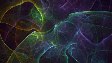 Soyut fraktal ışık arkaplanı 3 boyutlu oluşturuluyor