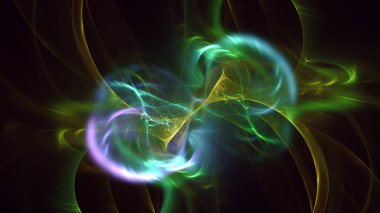 Soyut fraktal ışık arkaplanı 3 boyutlu oluşturuluyor